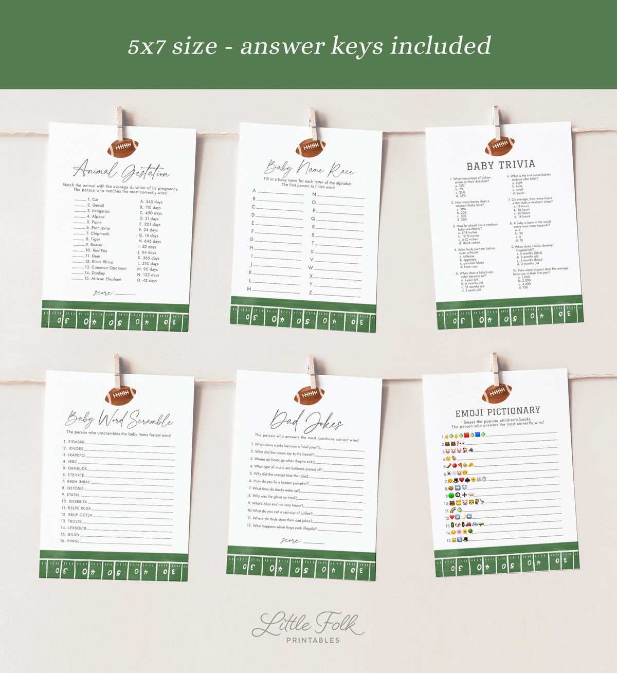 Football Baby Shower Games