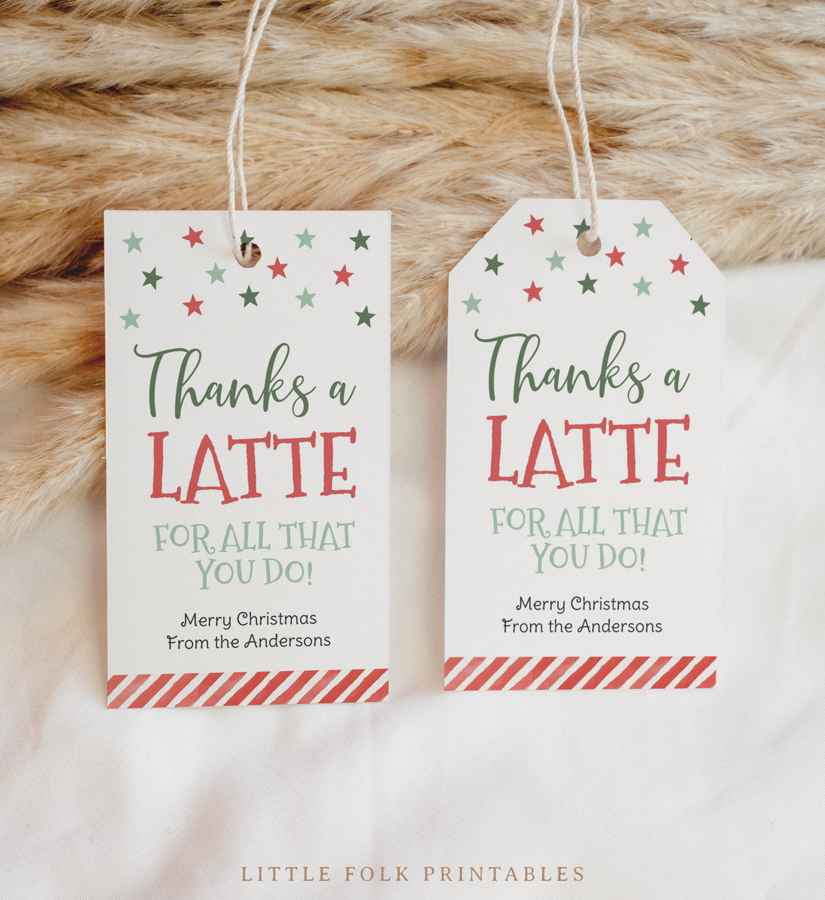 Thanks a Latte Holiday Tag Template