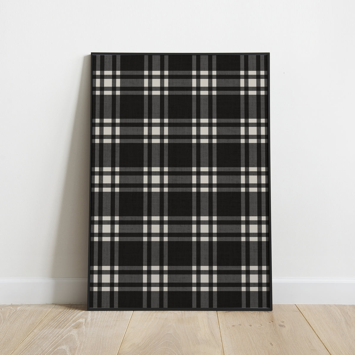 Black Plaid Print