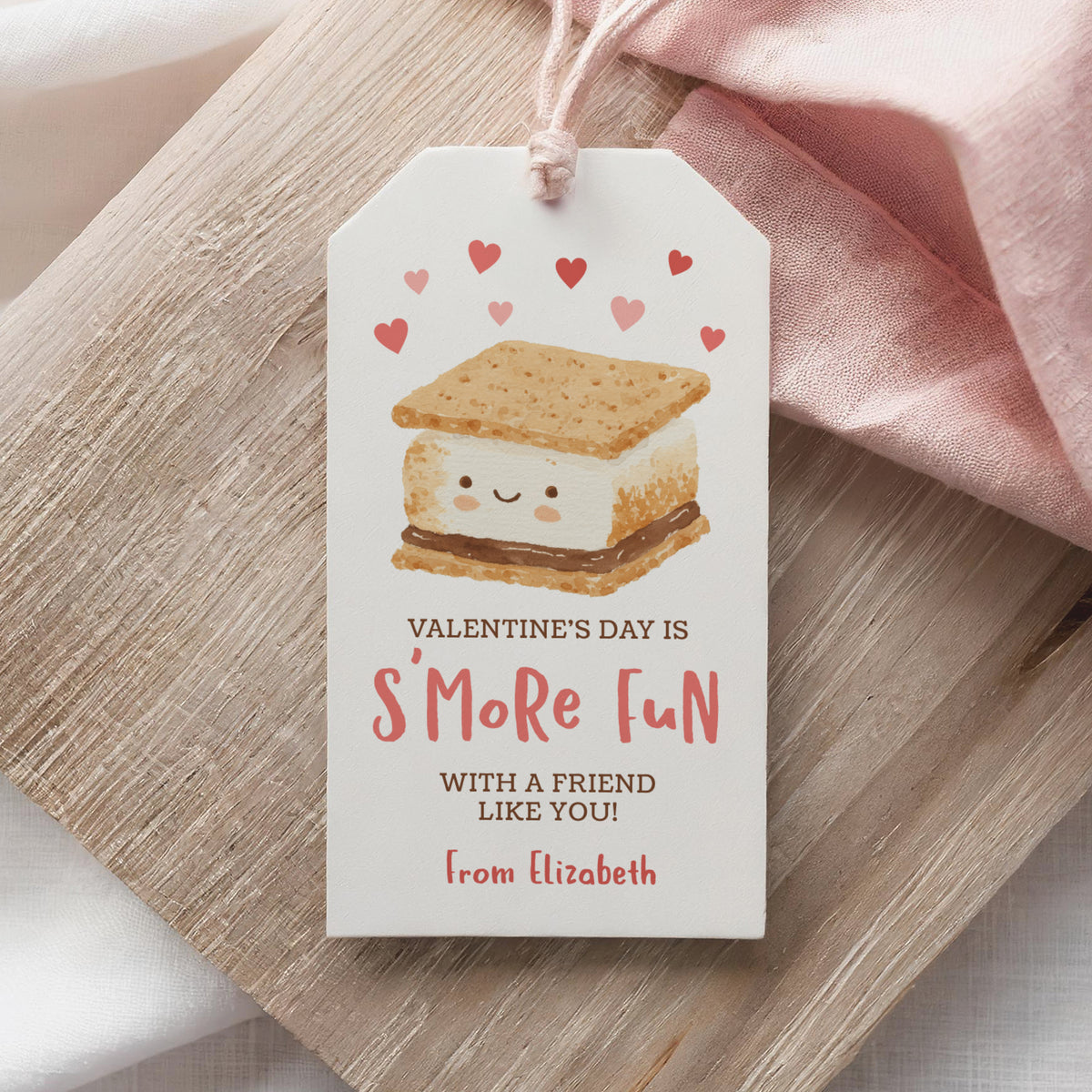 S'more Valentine's Tag Template