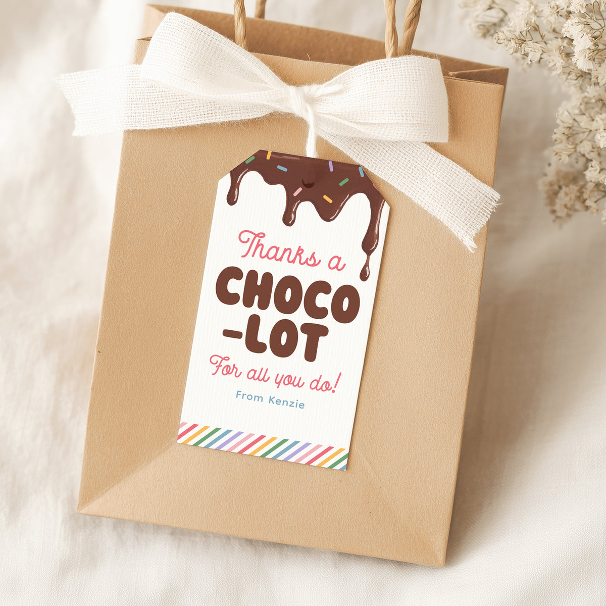 Chocolate Teacher Appreciation Tag Template