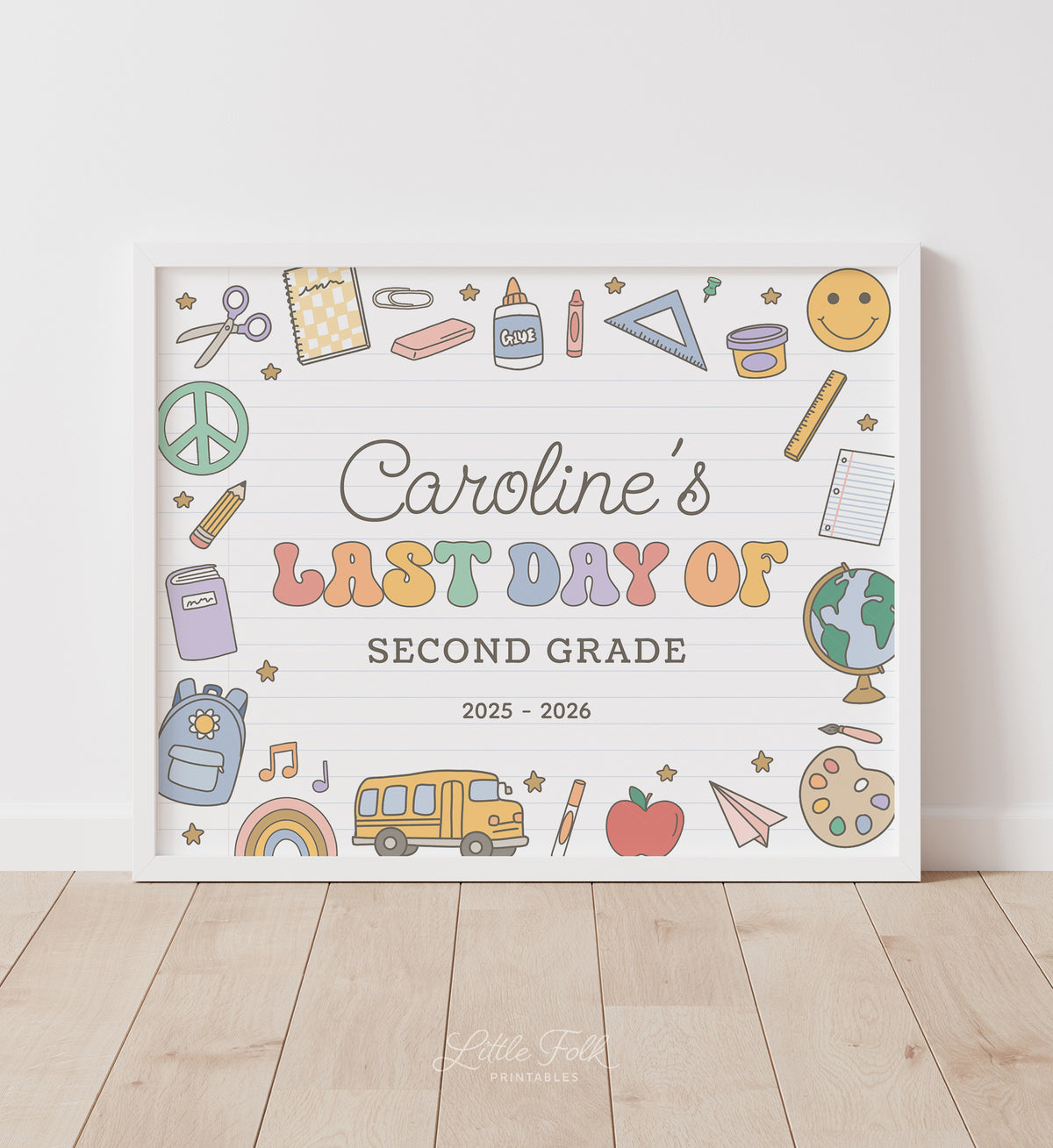 Back to School Sign Template (Retro)