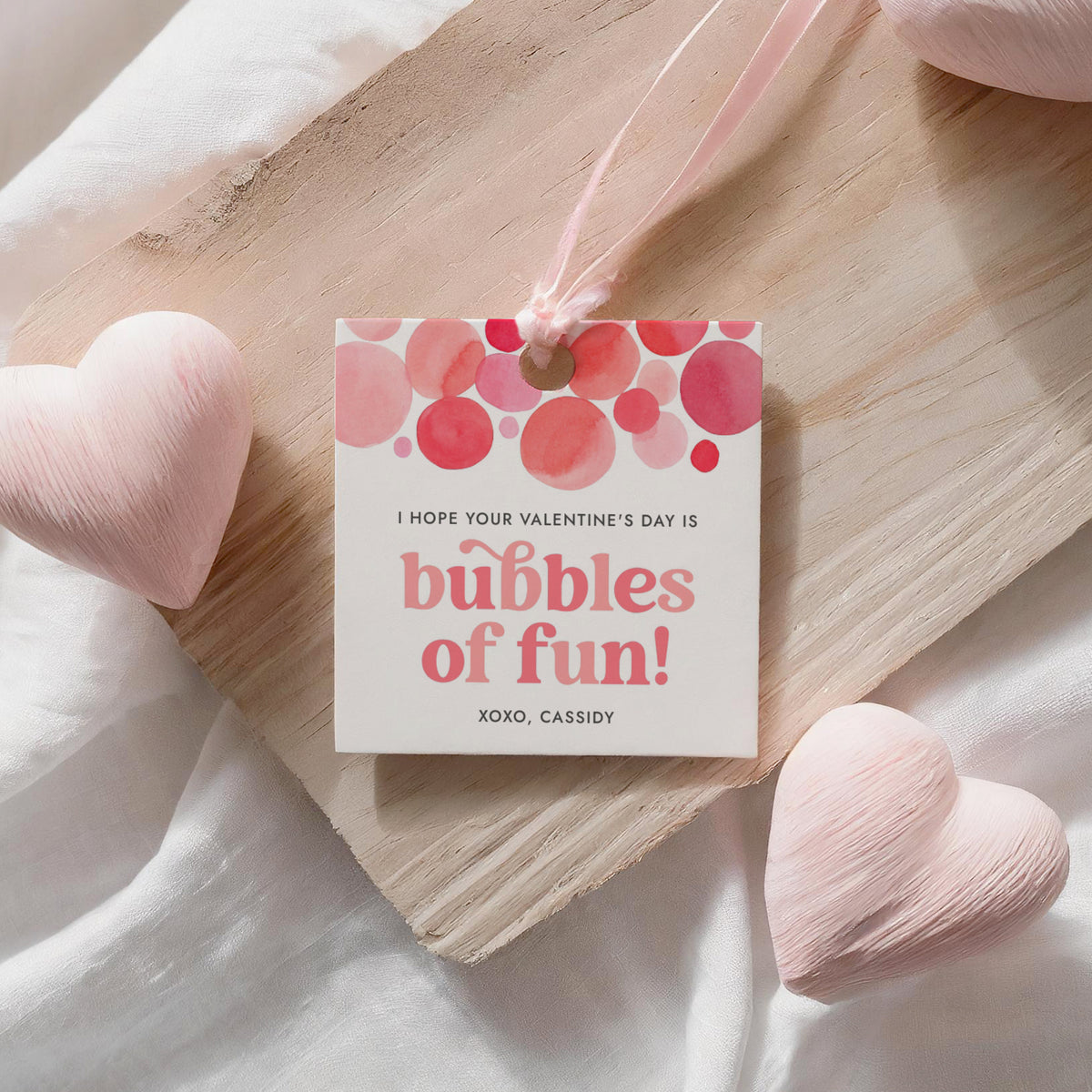 Bubbles of Fun Valentine&#39;s Tag Template