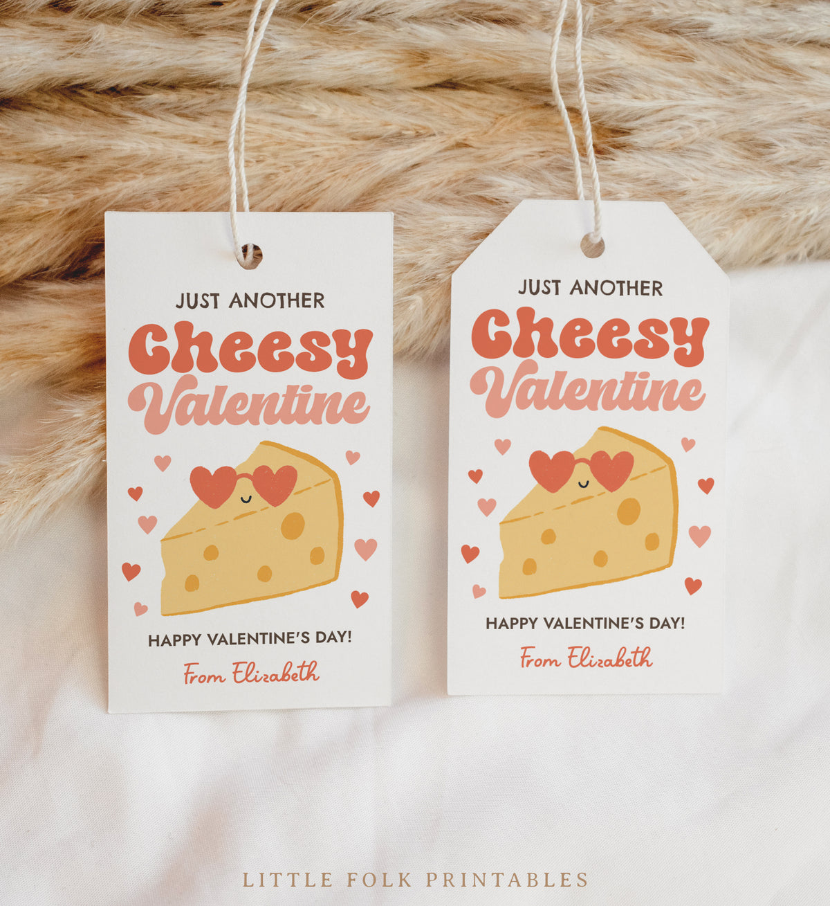 Cheese Valentine's Tag Template
