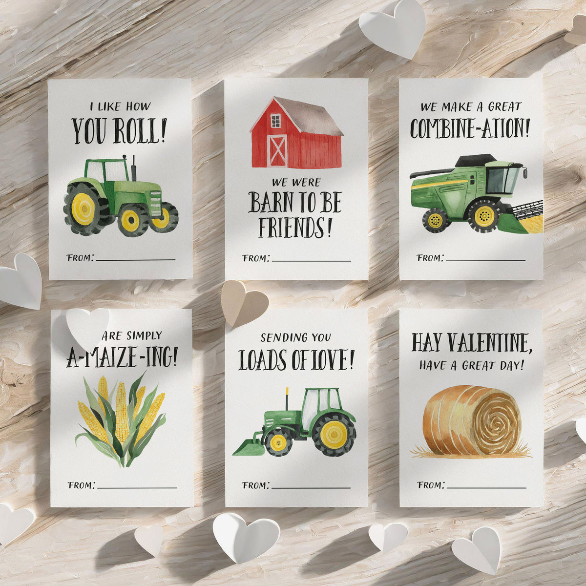 Tractor Valentine&#39;s Cards