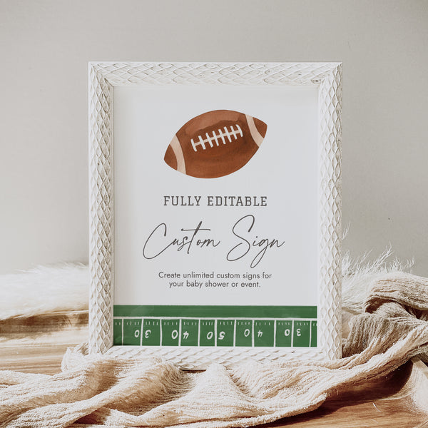 Football Custom Sign Template - Little Folk Printables