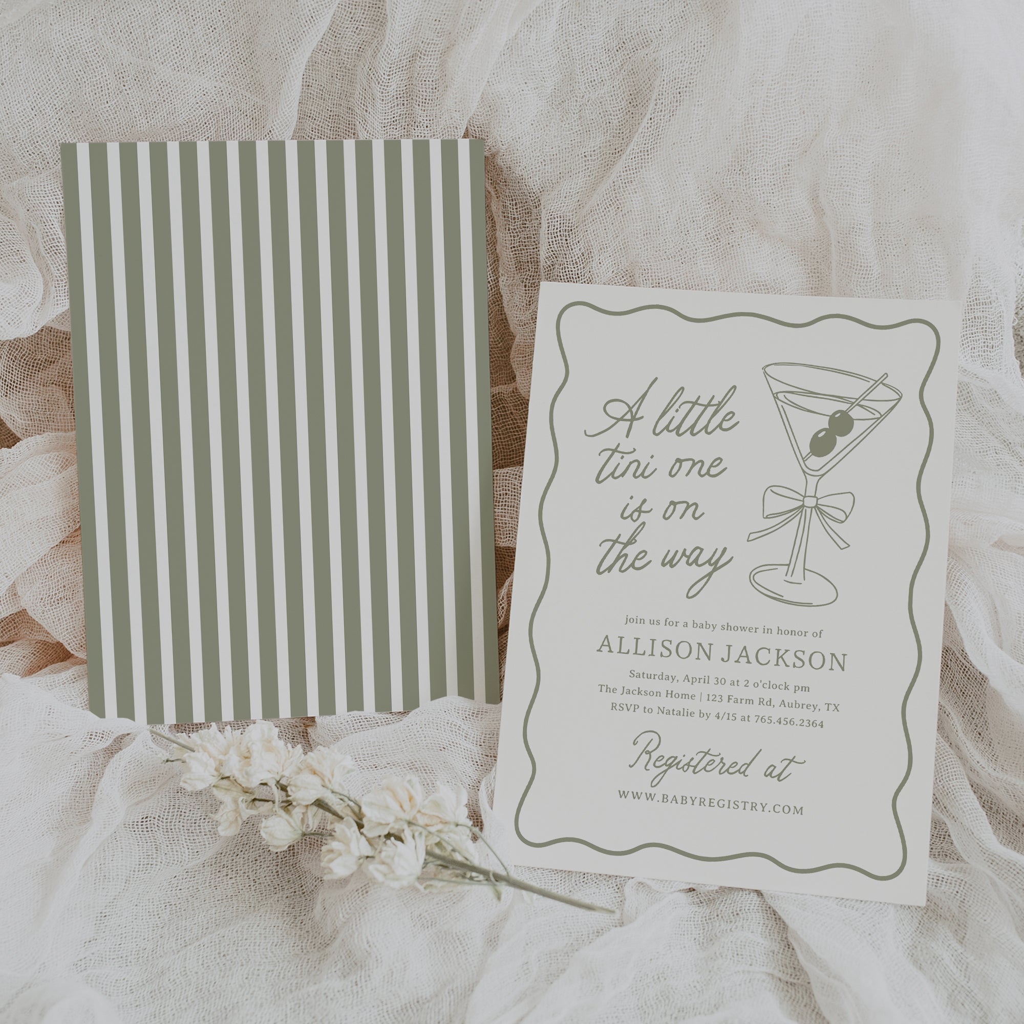 Martini Baby Shower Invitation