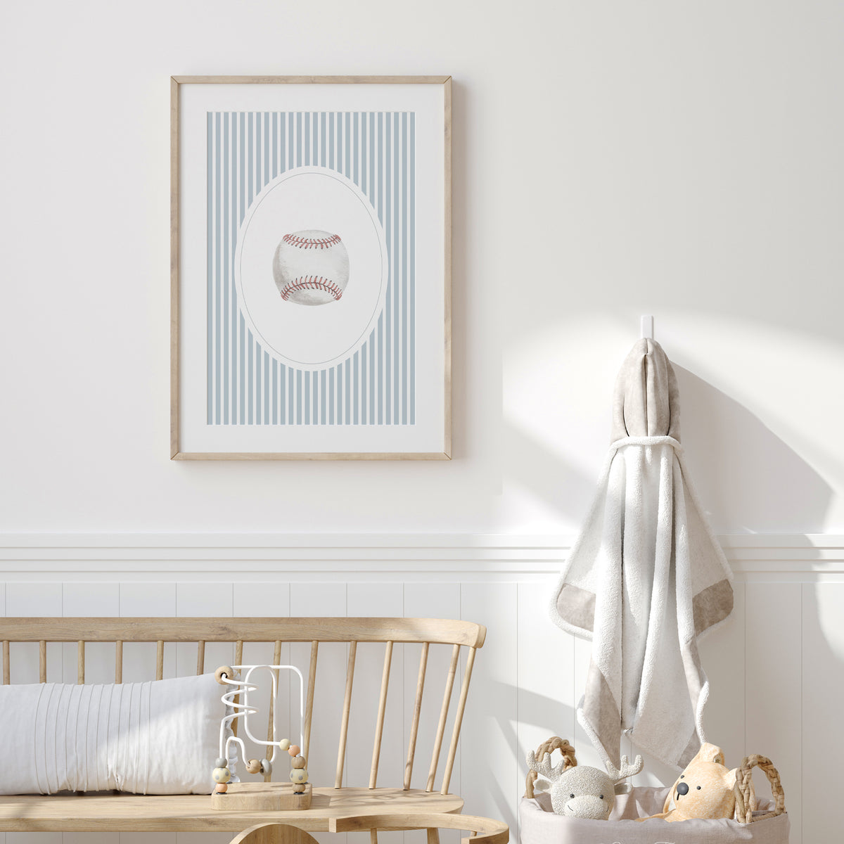 Blue Vintage Baseball Print