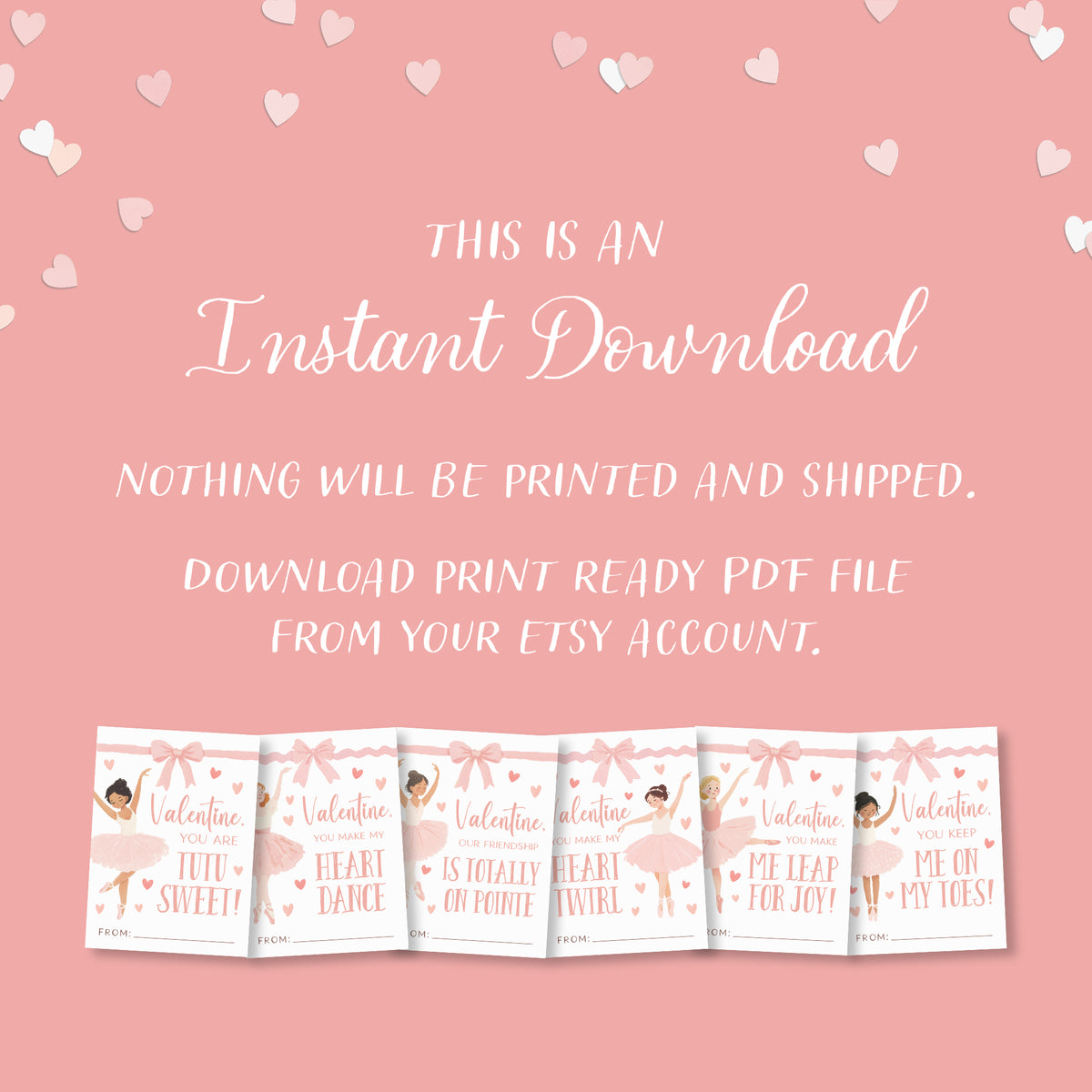 Ballerina Valentine's Cards