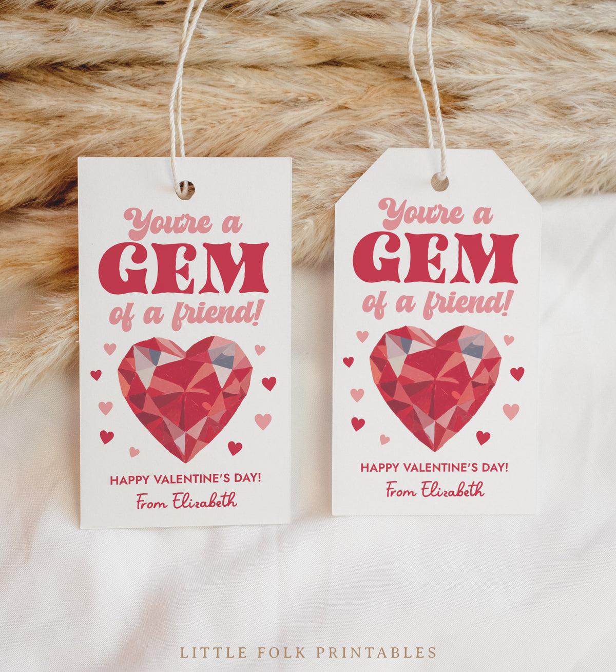 You're a Gem Valentine's Tag Template