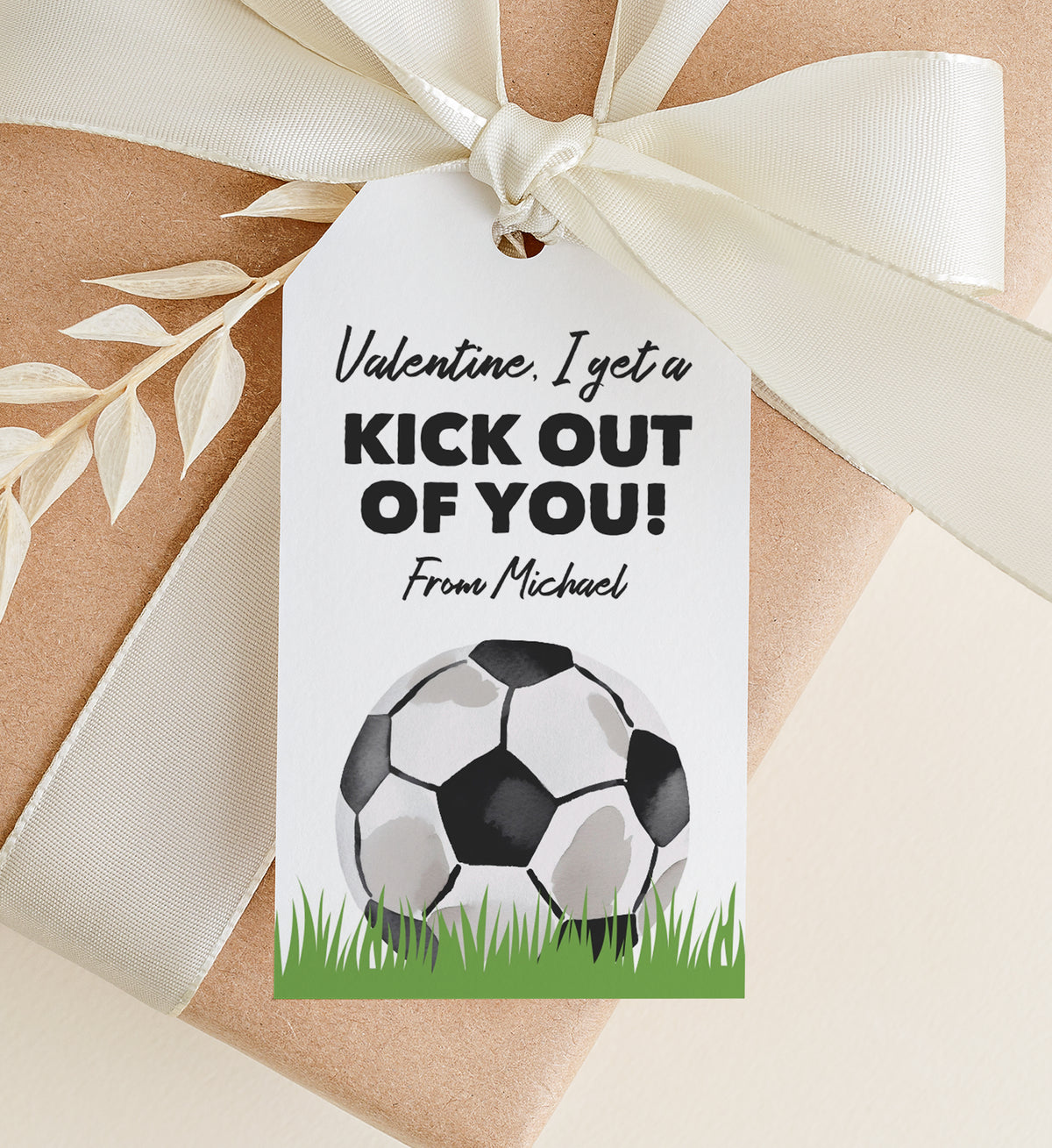 Soccer Valentine&#39;s Tag Template