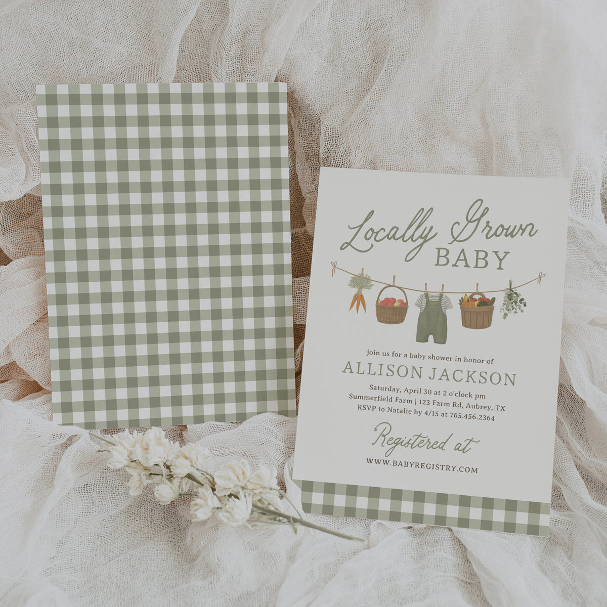 Locally Grown Baby Shower Invitation