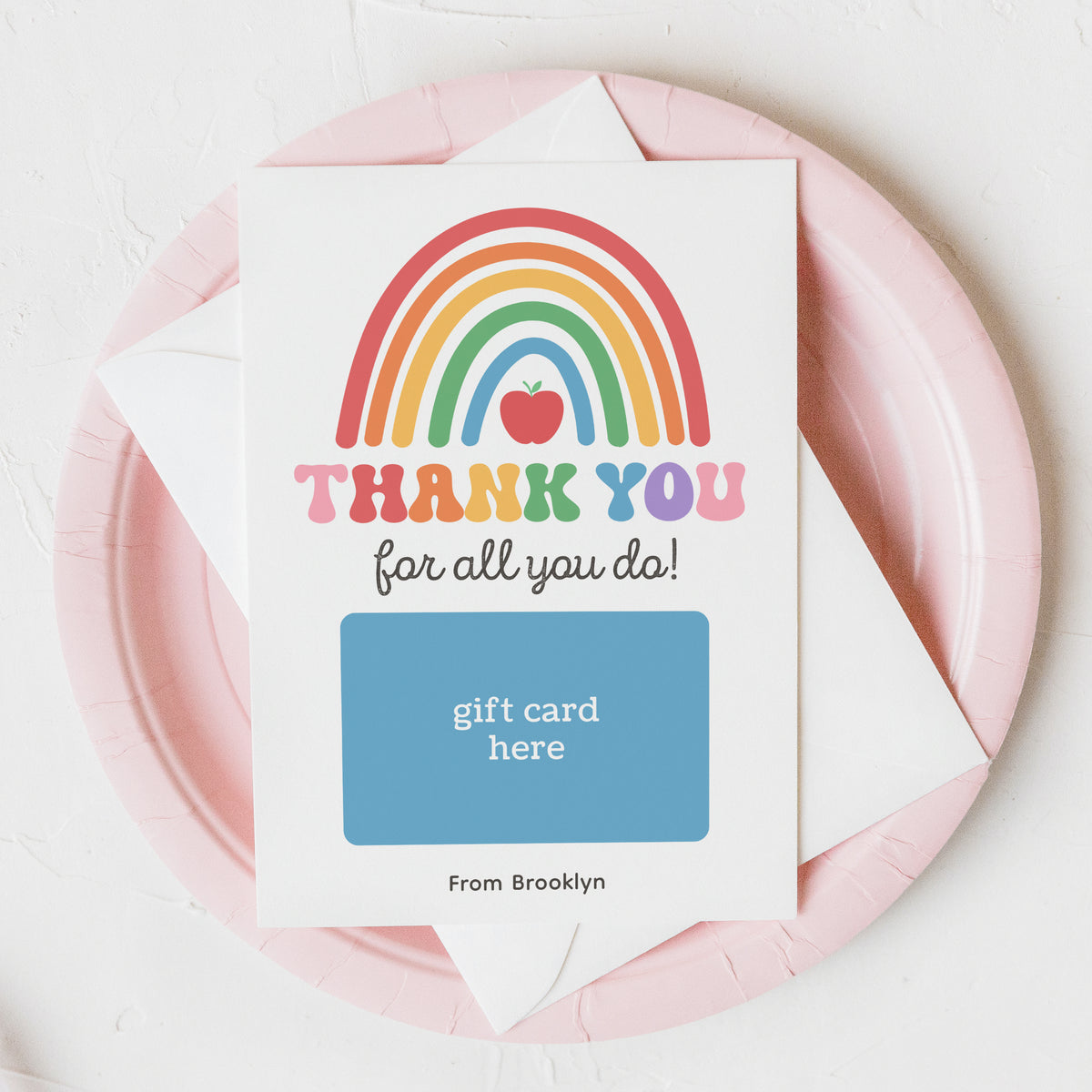 Rainbow Teacher Appreciation Gift Card Holder