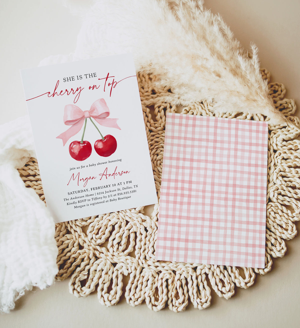 Cherry Baby Shower Invitation