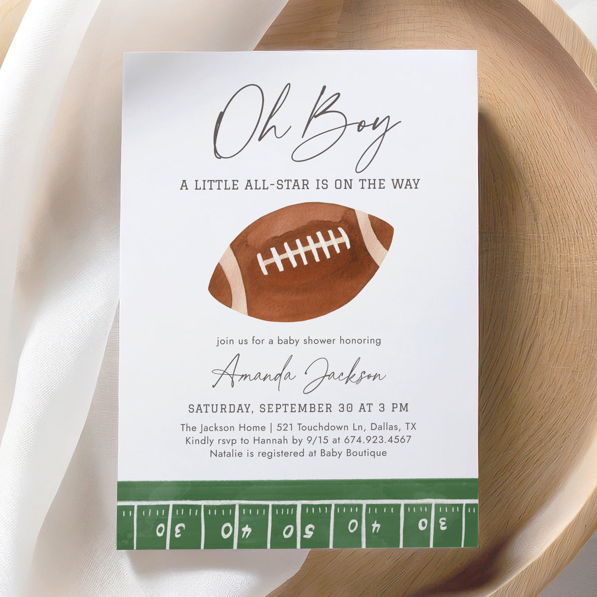 Football Baby Shower Invitation Template