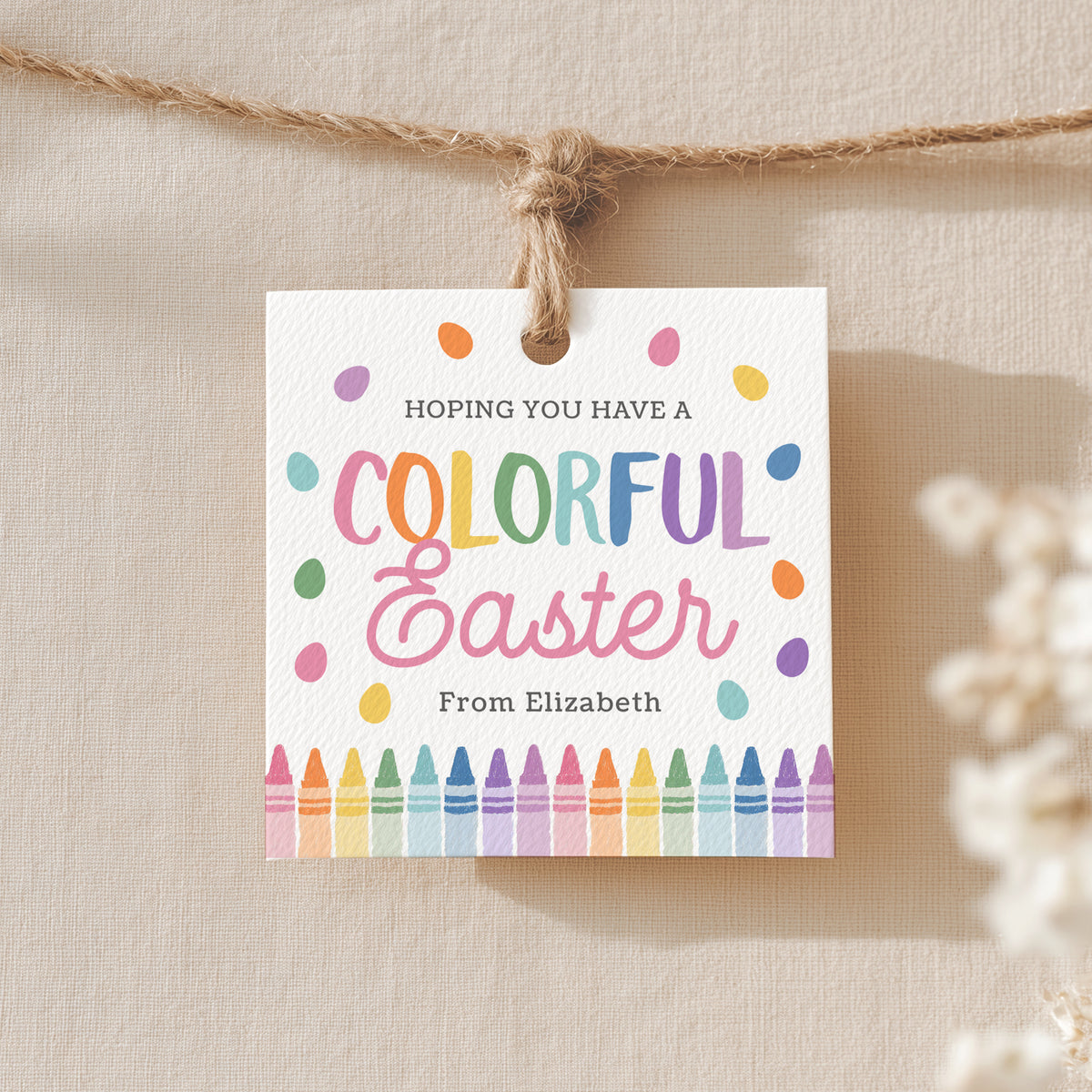 Crayon Easter Tag