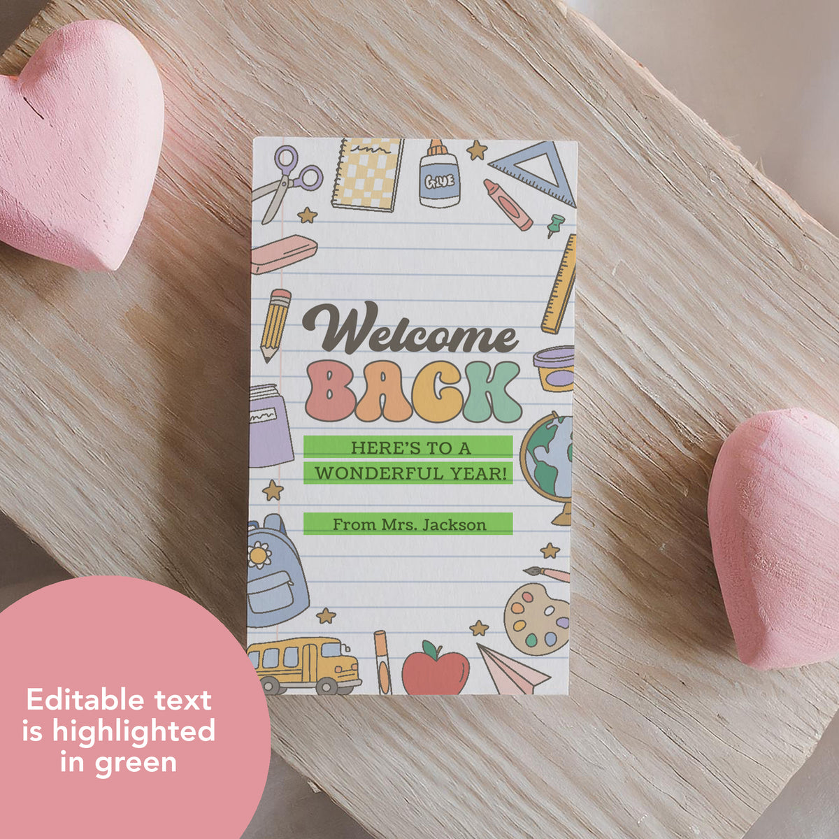 Back to School Tag Template (Welcome Back)