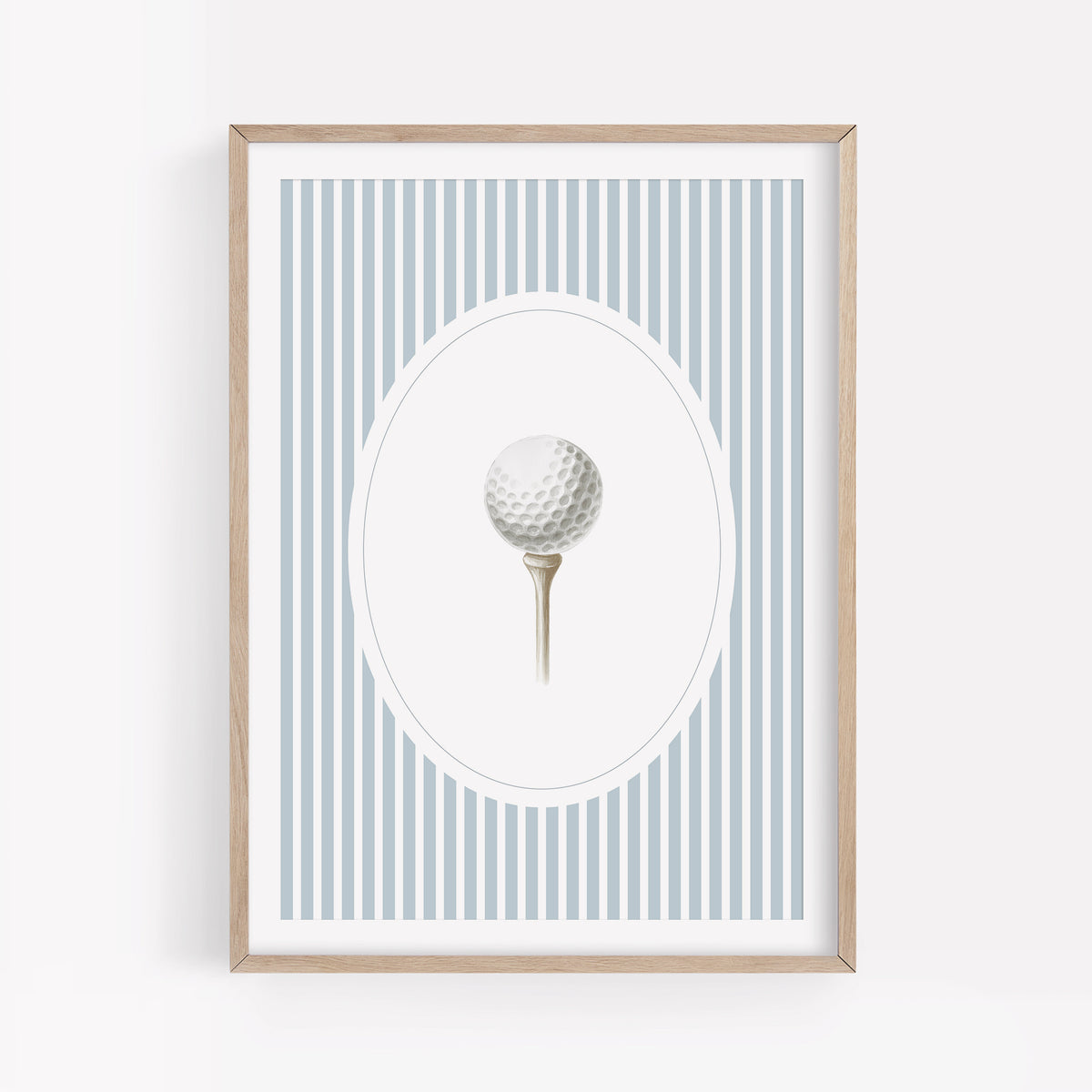 Blue Vintage Golf Ball Print