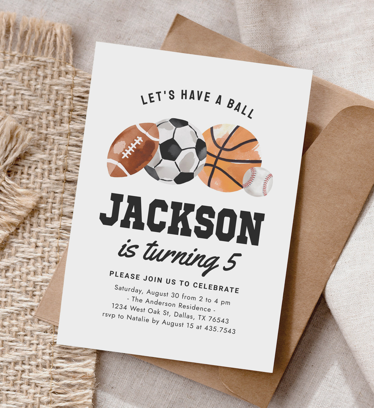 Sports Birthday Invitation