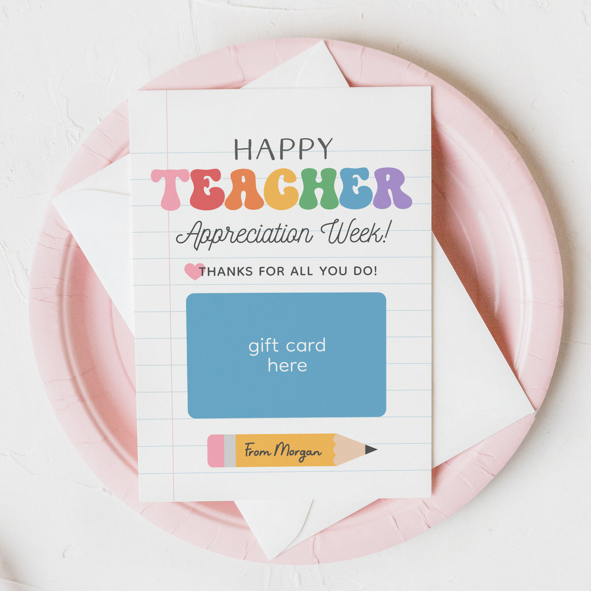 Teacher Appreciation Week Gift Card Holder