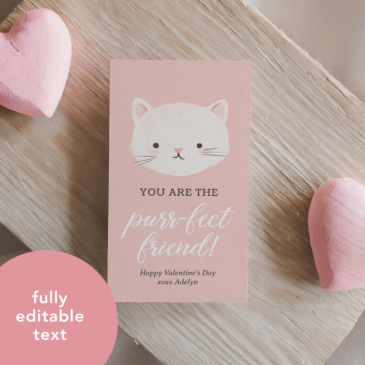 Kitten Valentine&#39;s Tag Template