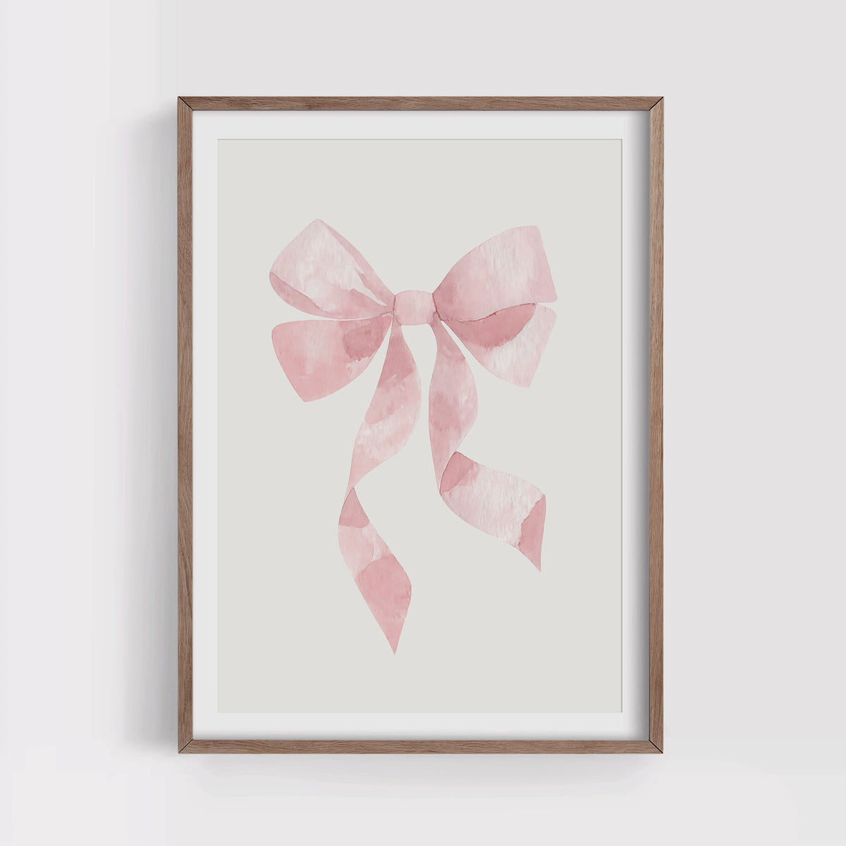 Pink Watercolor Bow Print