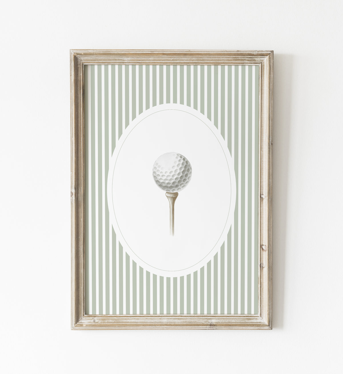Sage Green Vintage Golf Ball Print