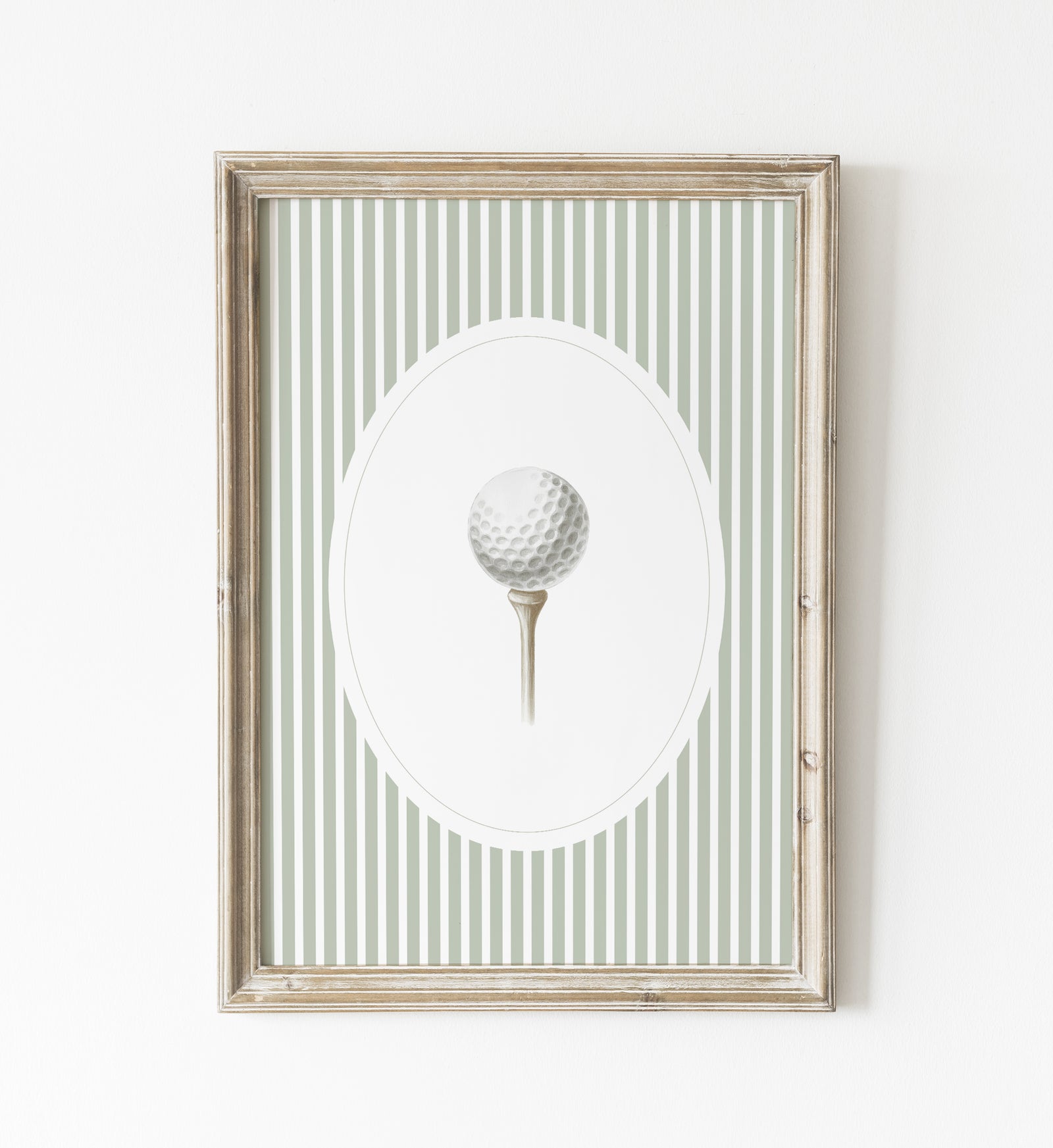 Sage Green Vintage Golf Ball Print