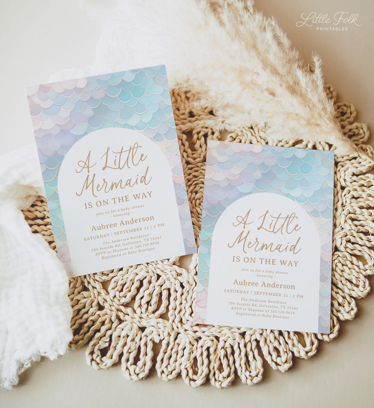Mermaid Scales Baby Shower Invitation