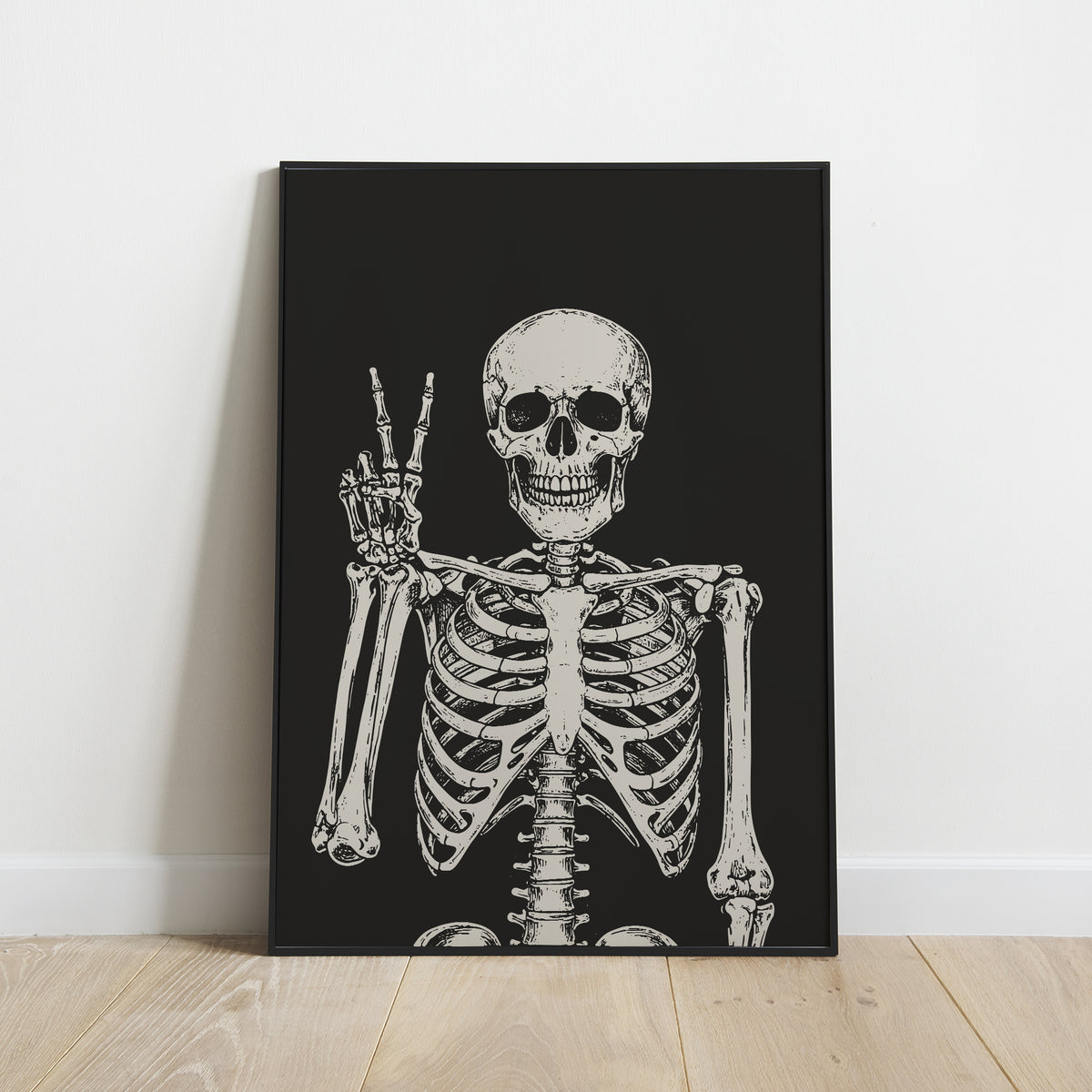 Skeleton on Black Print