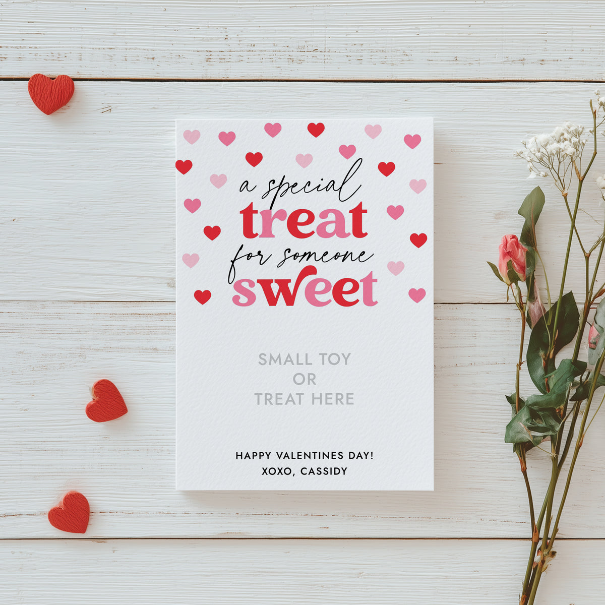 A Little Treat Valentine's Card Template (3.5x5")