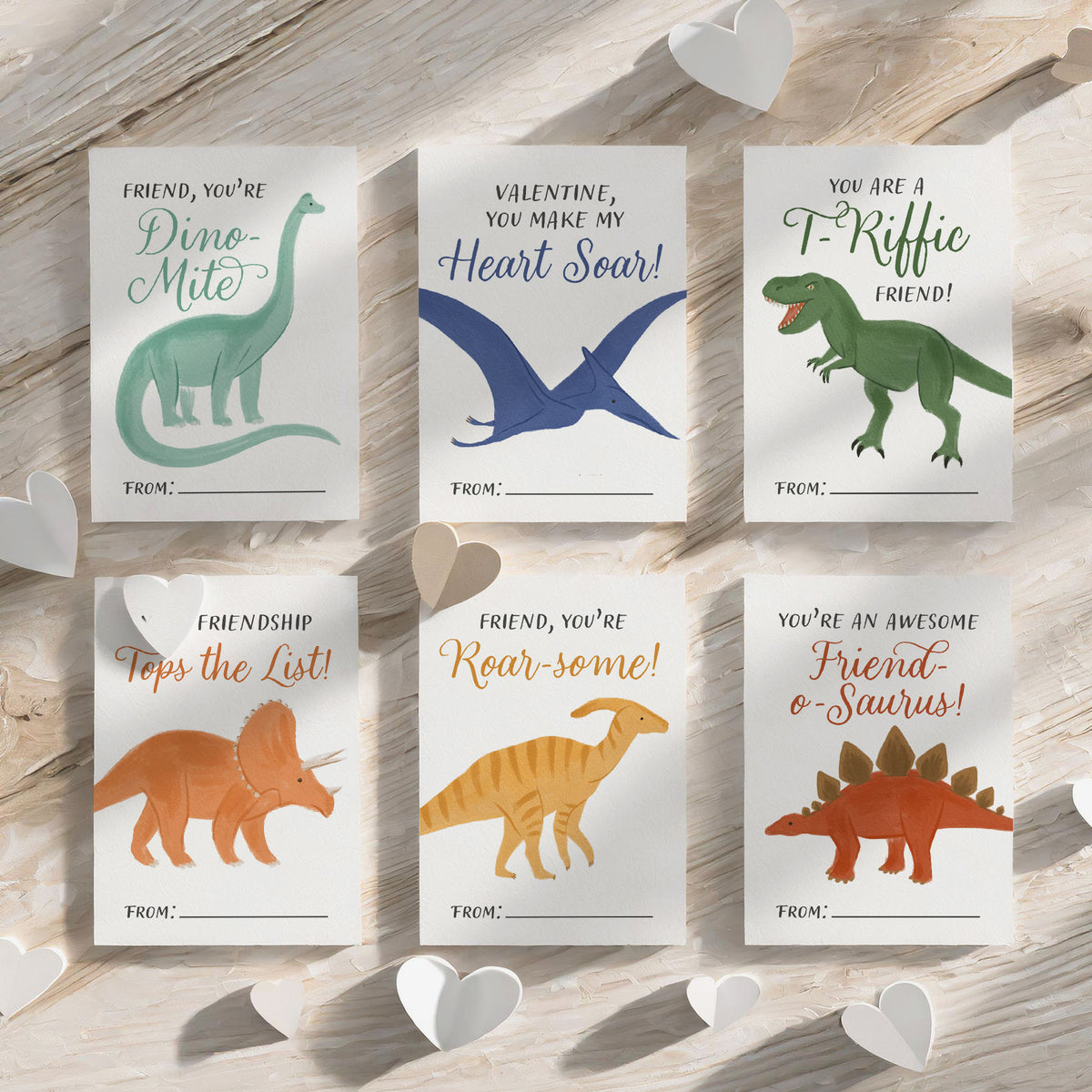 Dinosaur Valentine&#39;s Cards