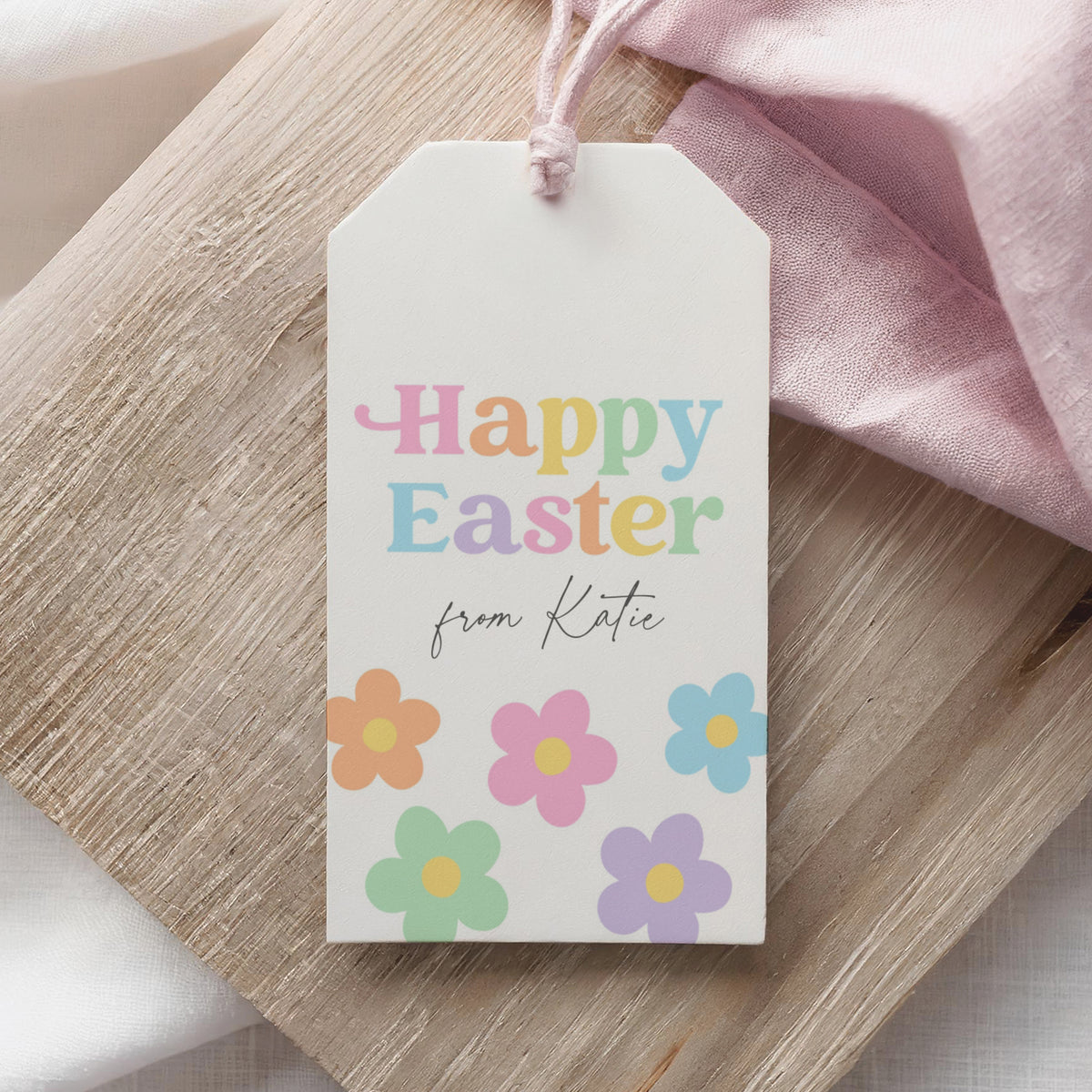 Daisy Easter Tag Template