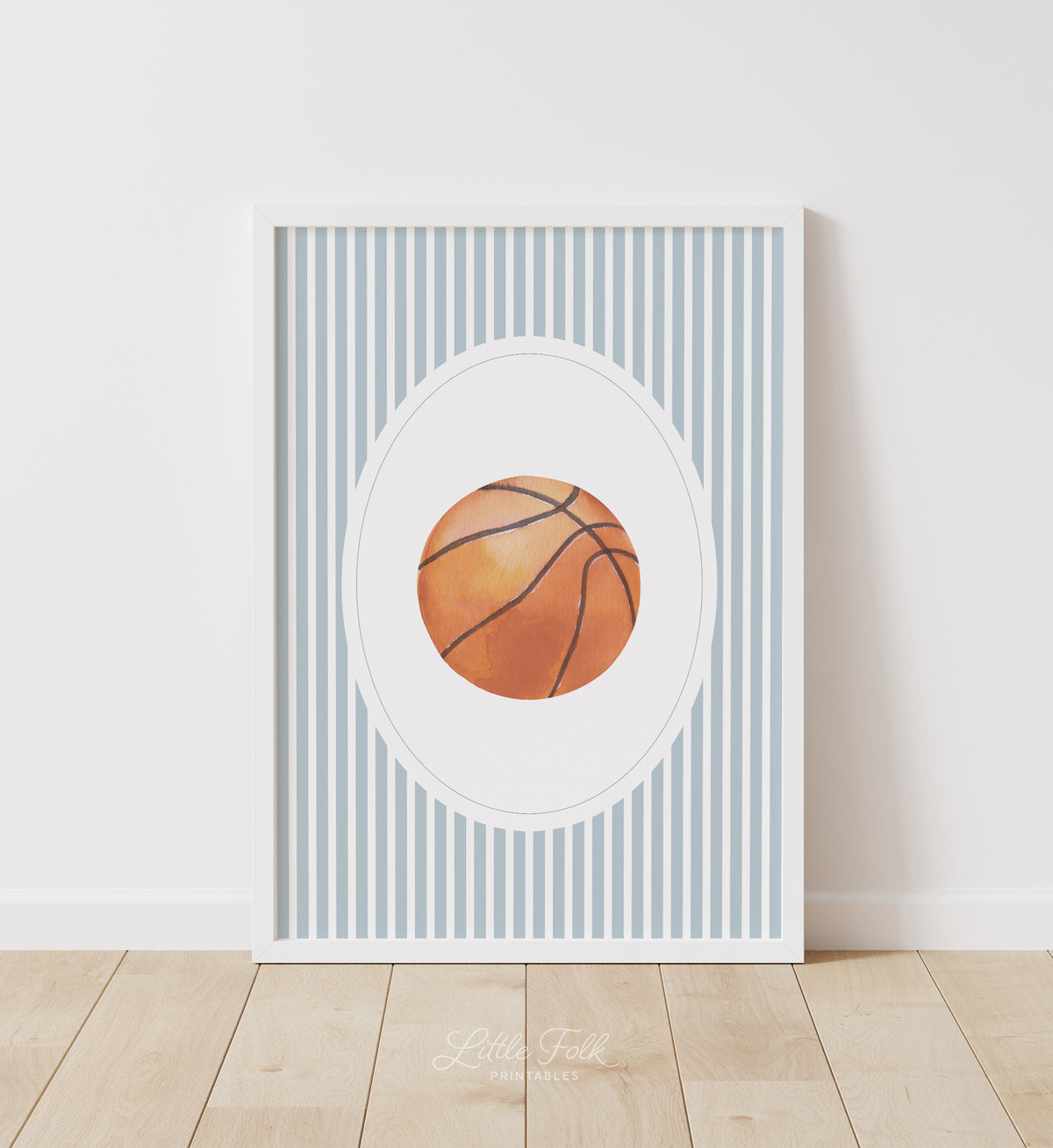 Blue Vintage Basketball Print