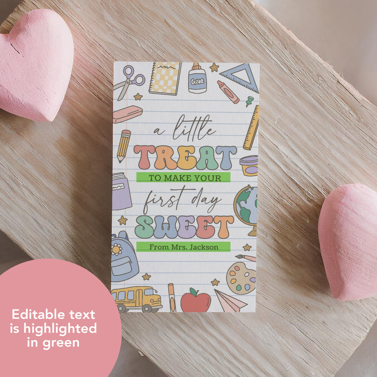 Back to School Tag Template (Little Treat)