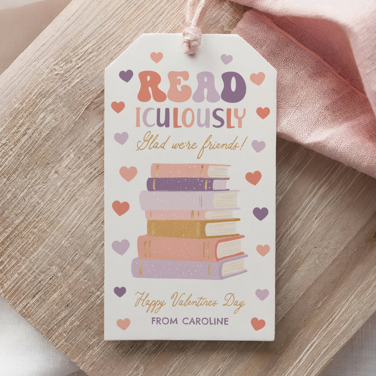 Book Valentine's Tag Template