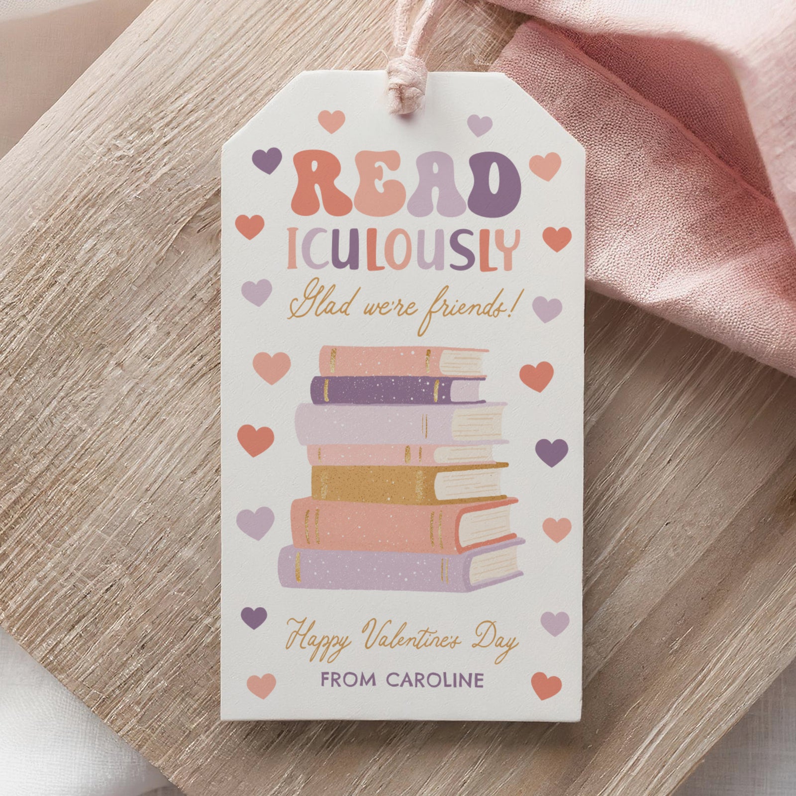 Book Valentine's Tag Template
