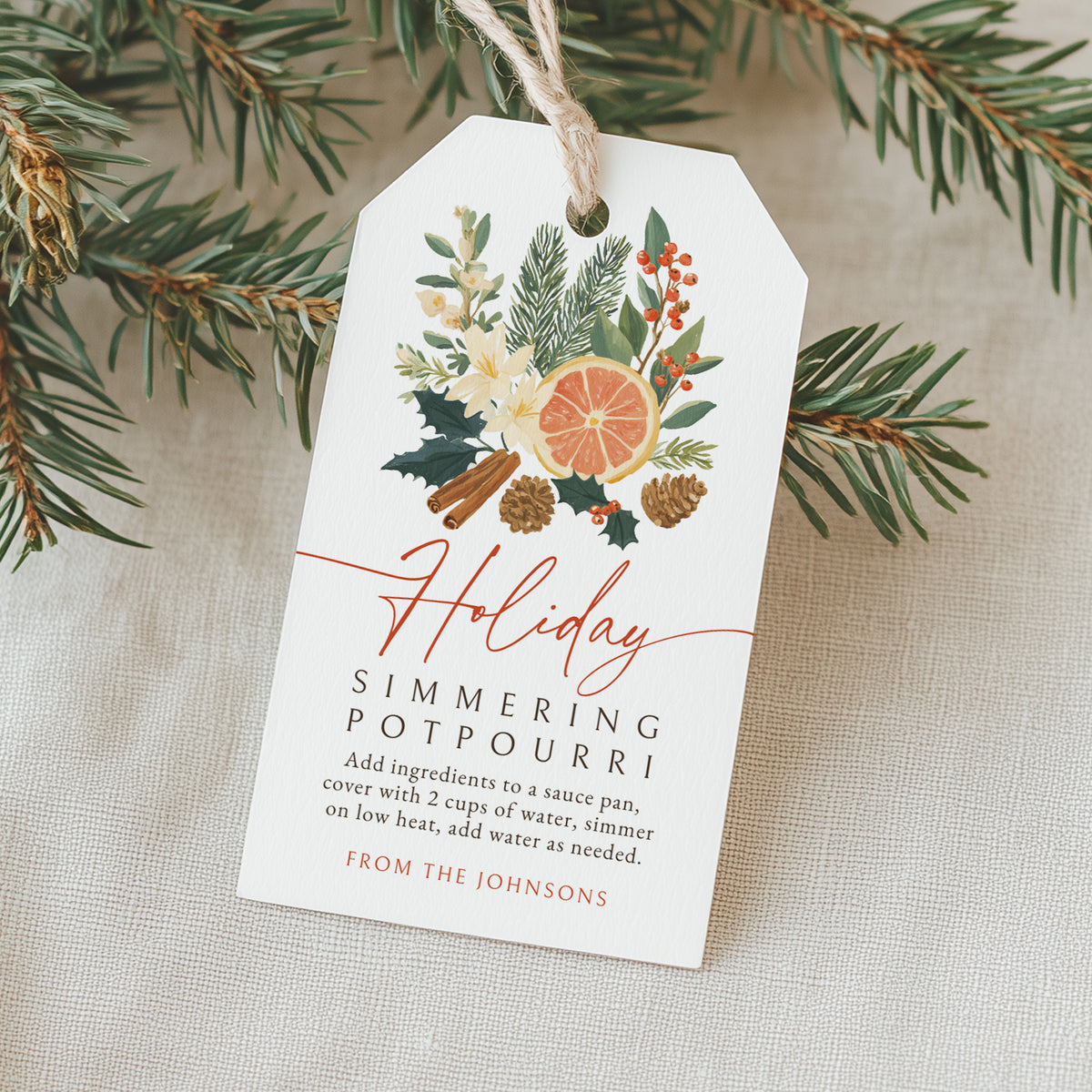 Potpourri Holiday Tag Template