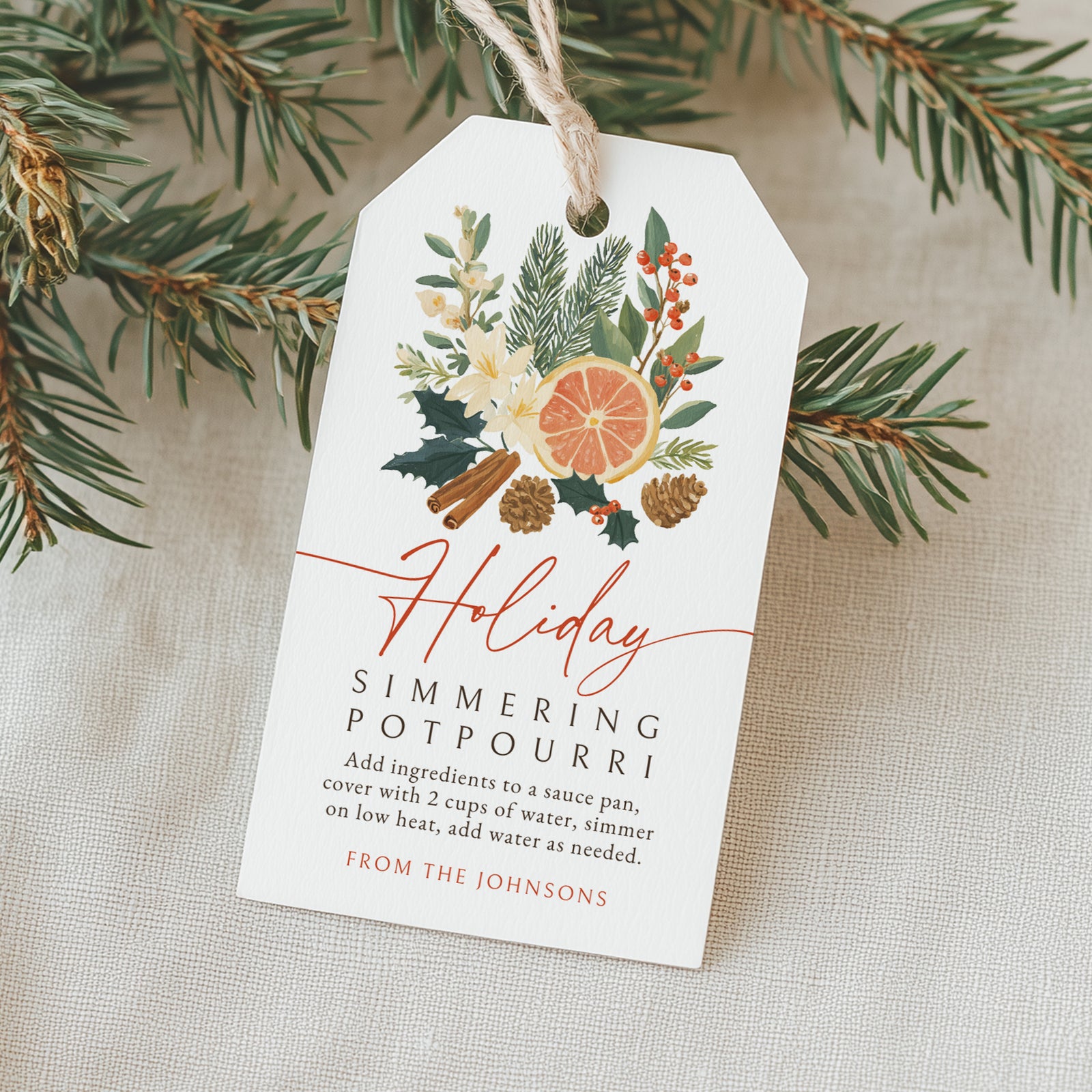 Potpourri Holiday Tag Template