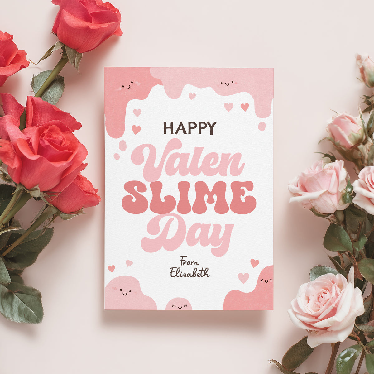 Slime Valentine's Card Template