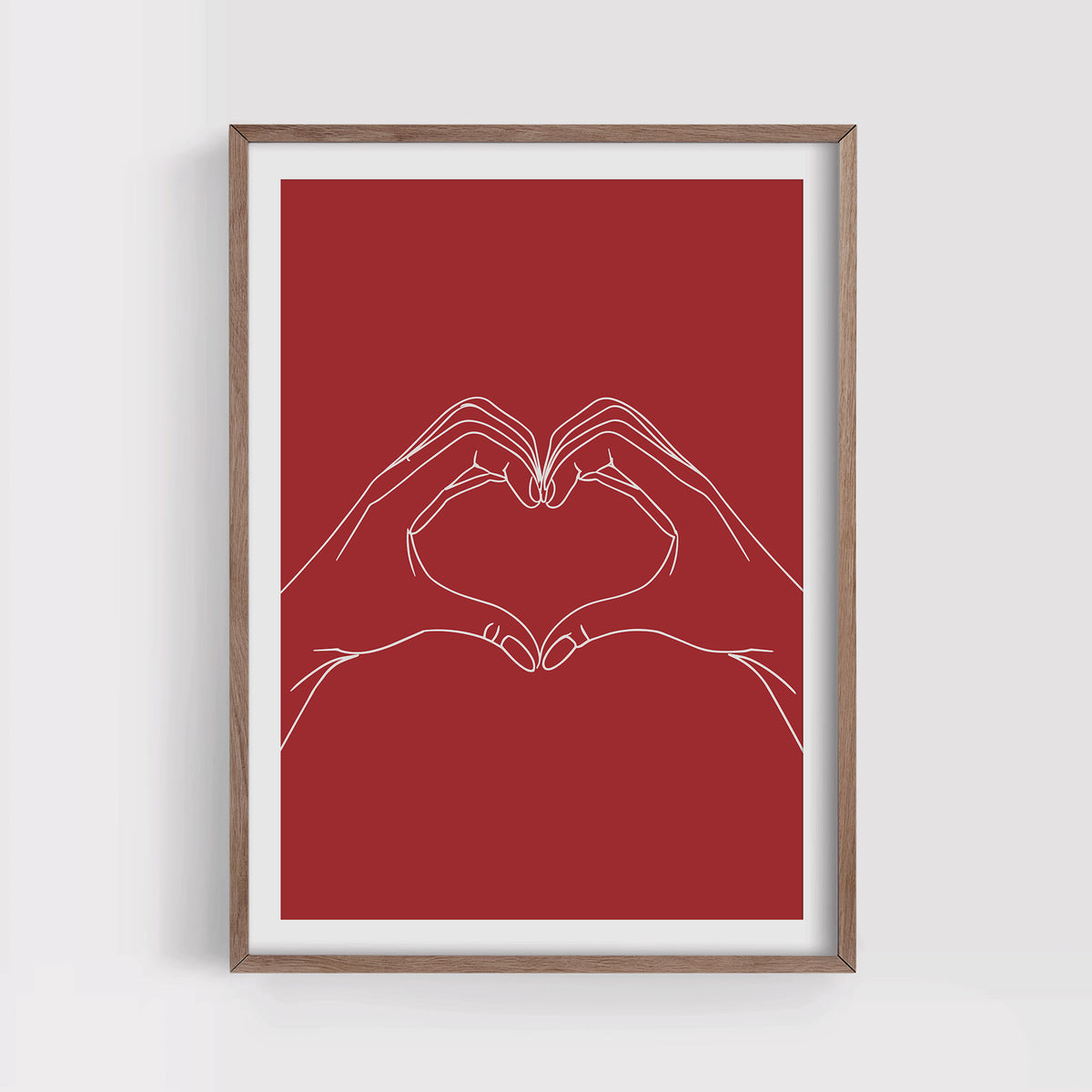 Red Heart Hands Print
