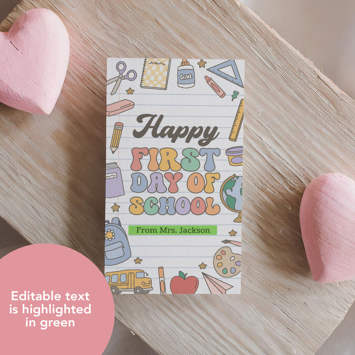 Back to School Tag Template (Happy First Day)