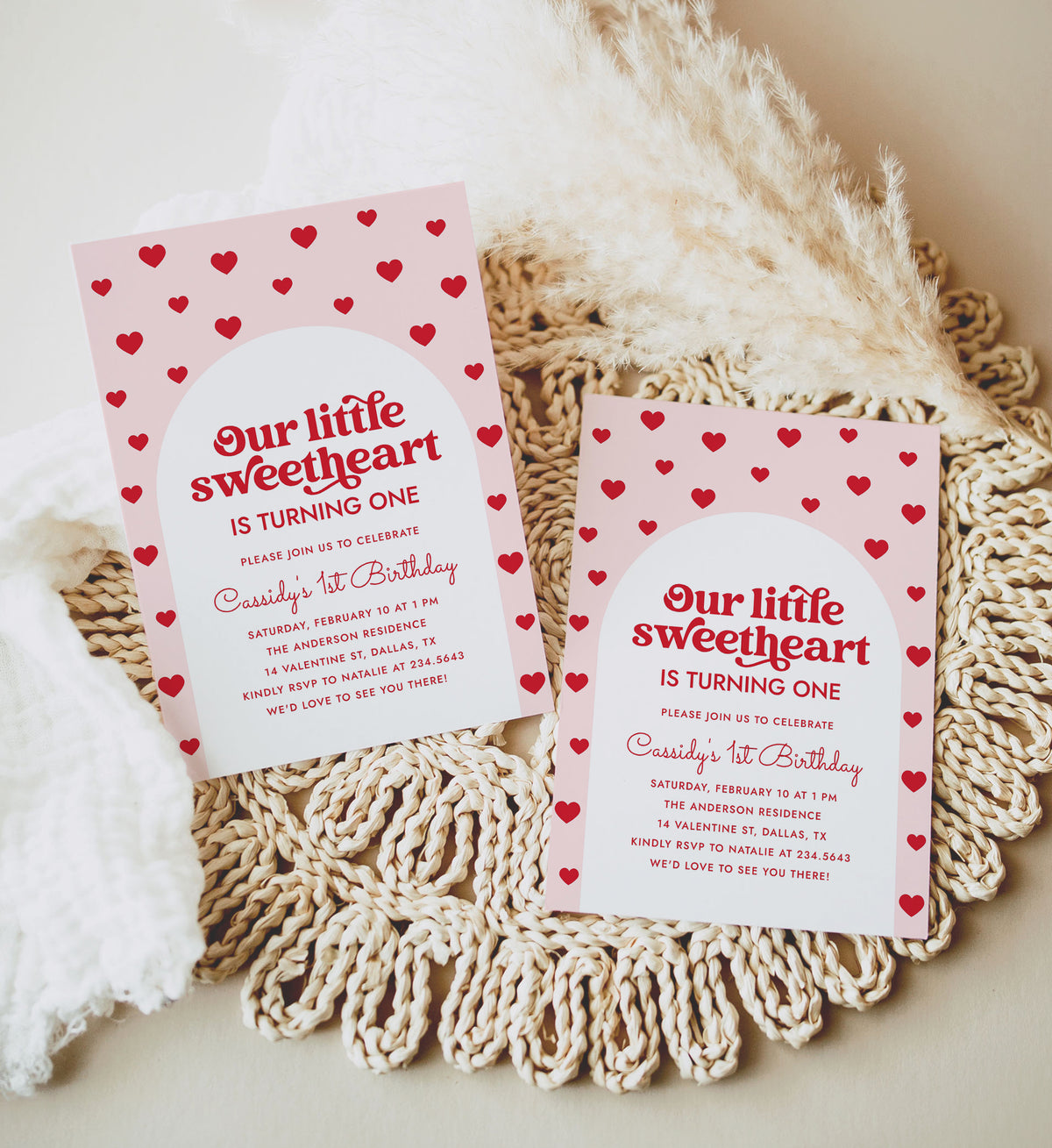 Little Sweetheart Arch Valentine&#39;s Birthday Invitation