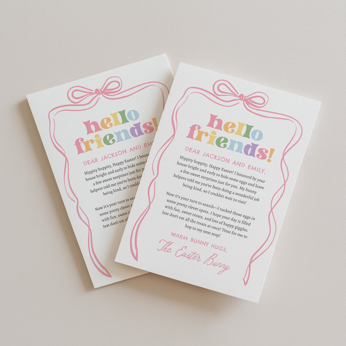 Bow Easter Bunny Letter