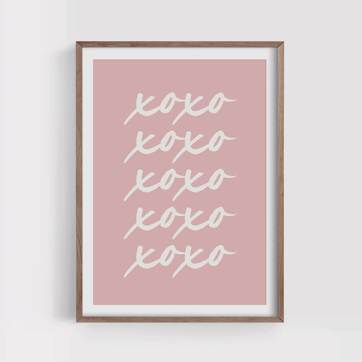 Pink XOXO Script Print