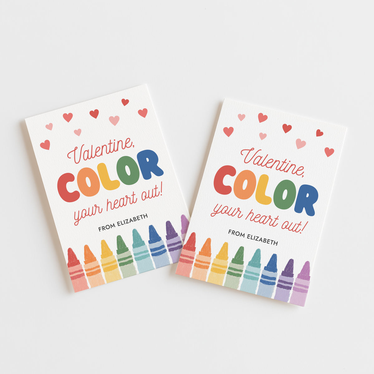 Crayon Valentine's Card Template