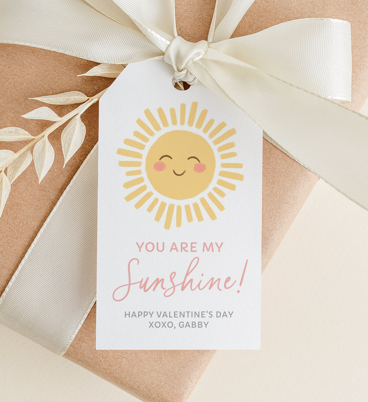 Sunshine Valentine&#39;s Tag Template