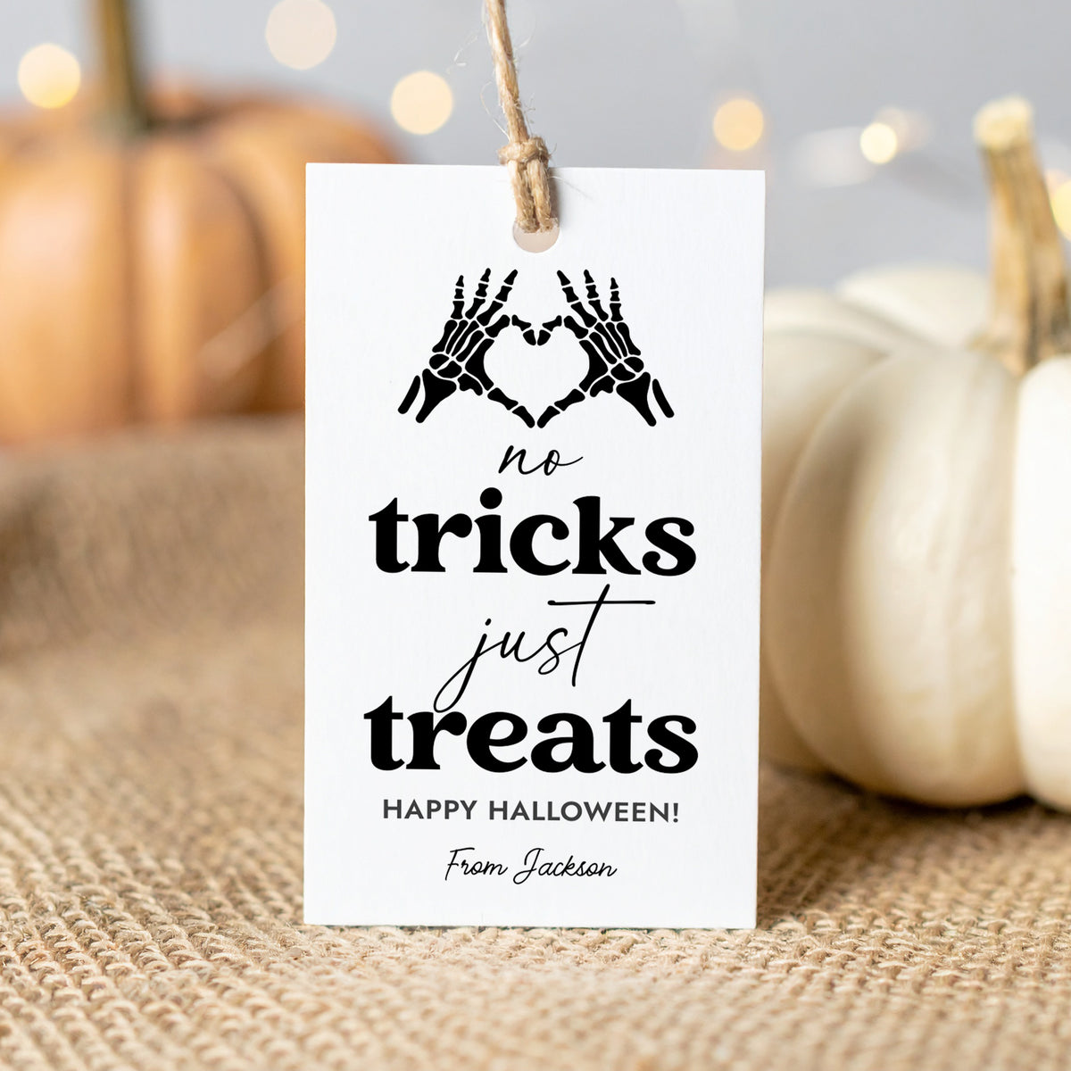 Halloween Tag Template (No Tricks Rectangle)