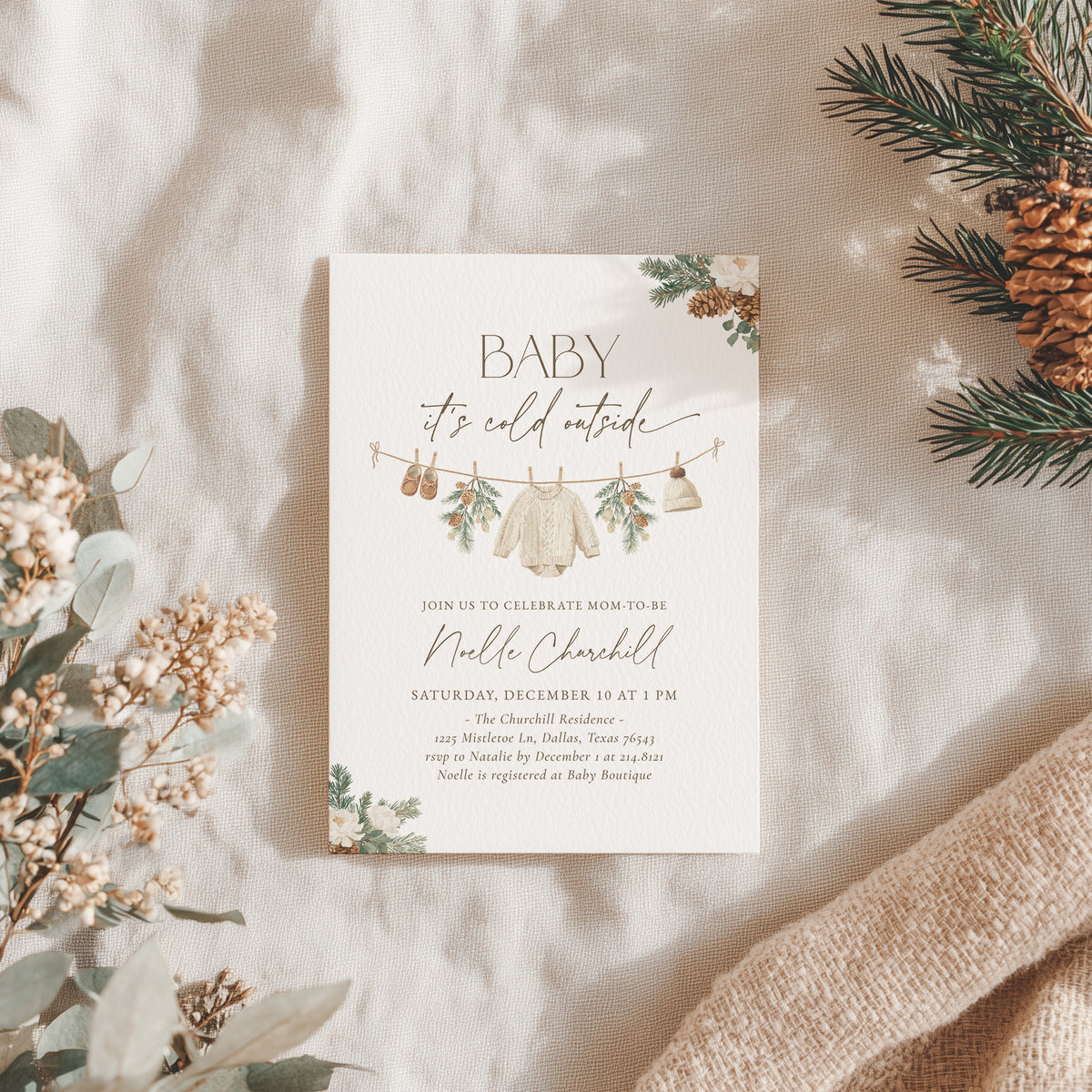 Baby It&#39;s Cold Outside Winter Baby Shower Invitation