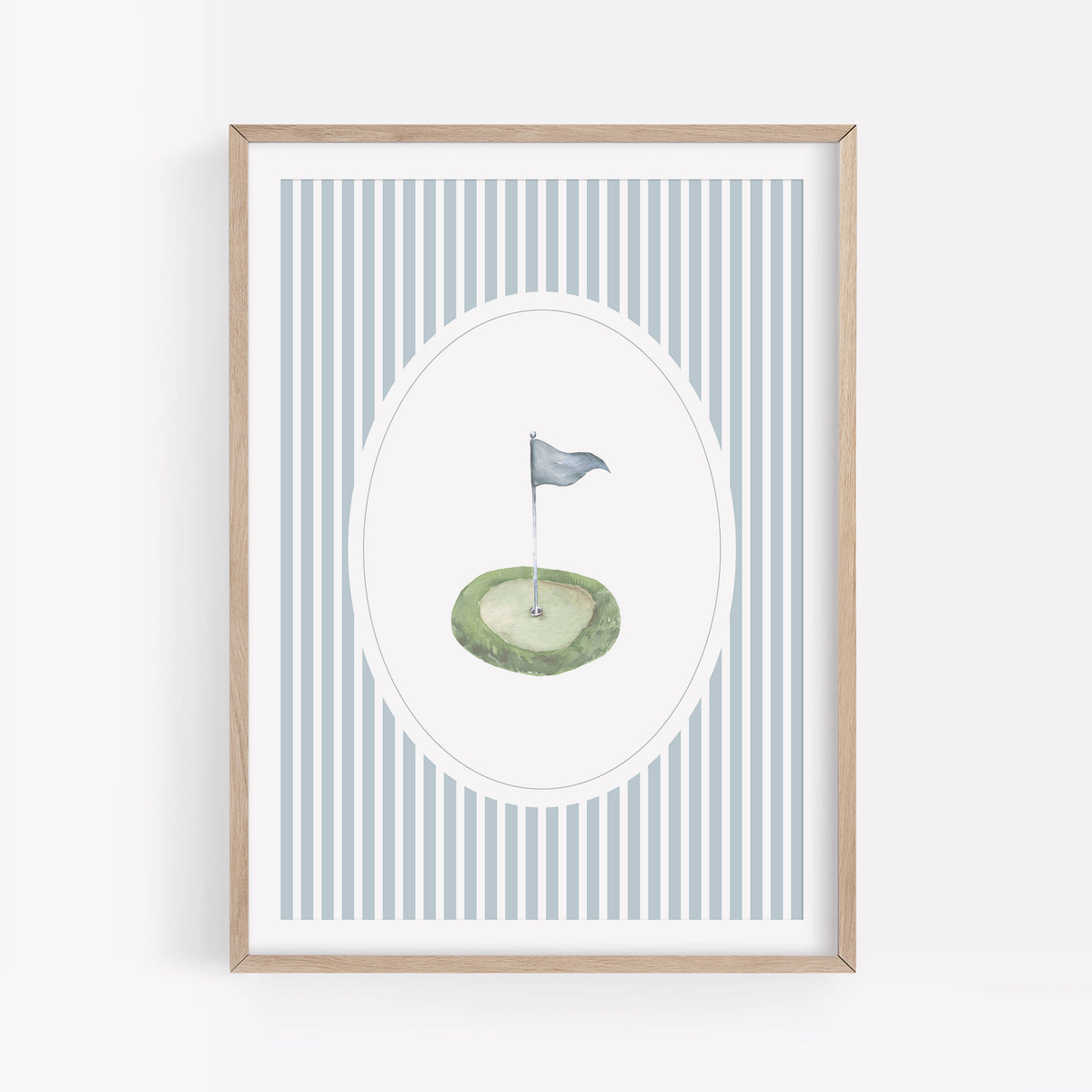 Blue Vintage Golf Course Print